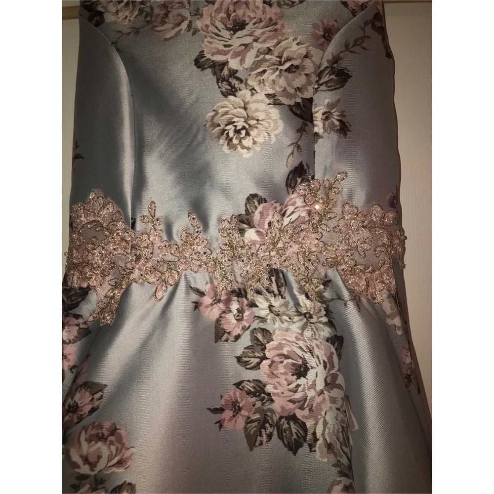 Xtraordinary Floral Hi-Low Dress w/ Beading - Picture 2 of 8